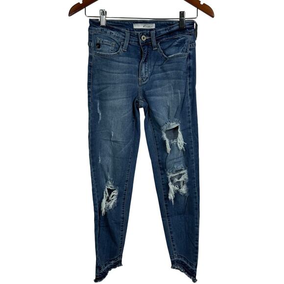 Kancan Nala Mid Rise Distressed Ankle Skinny Jeans KC11122 Size 24 - Picture 1 of 7